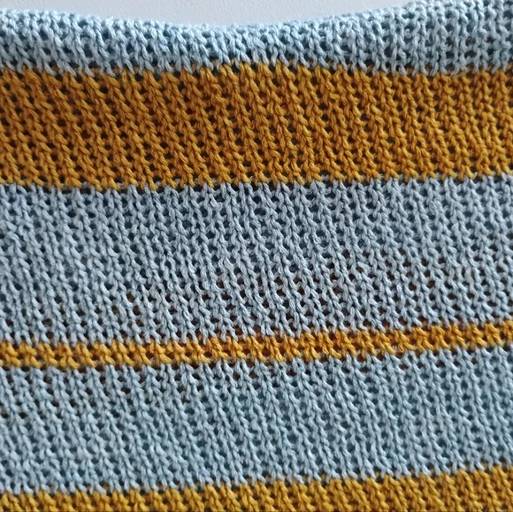Zara Men Knit Polo with Blue and Yellow Stripes. Size M - Picture 6 of 13